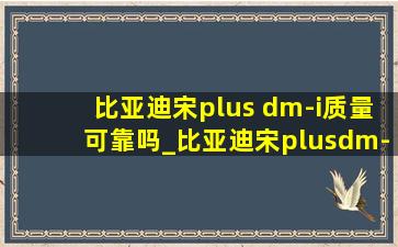 比亚迪宋plus dm-i质量可靠吗_比亚迪宋plusdm-i质量怎么样